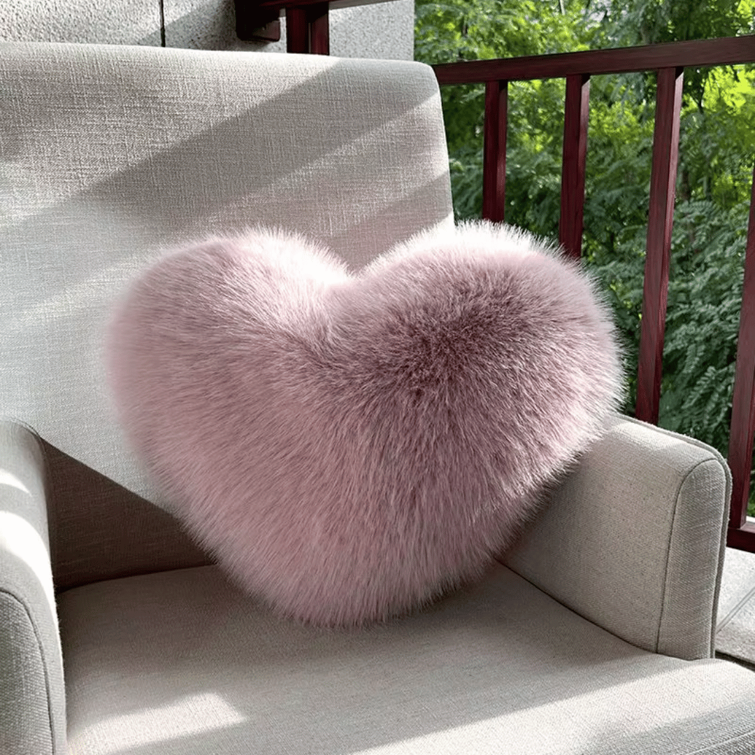 Heart-Shaped Plush Throw Pillow