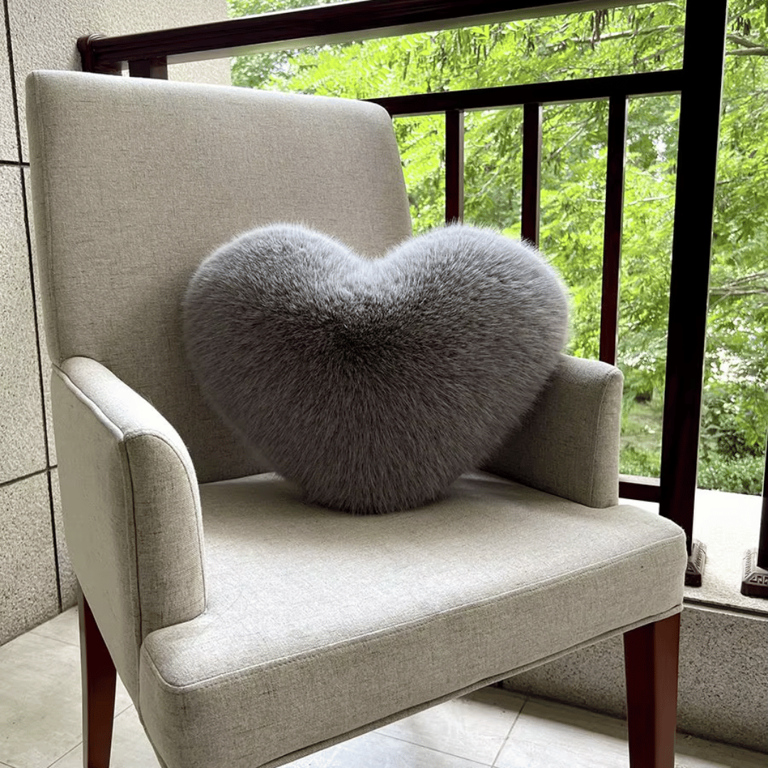 Heart-Shaped Plush Throw Pillow