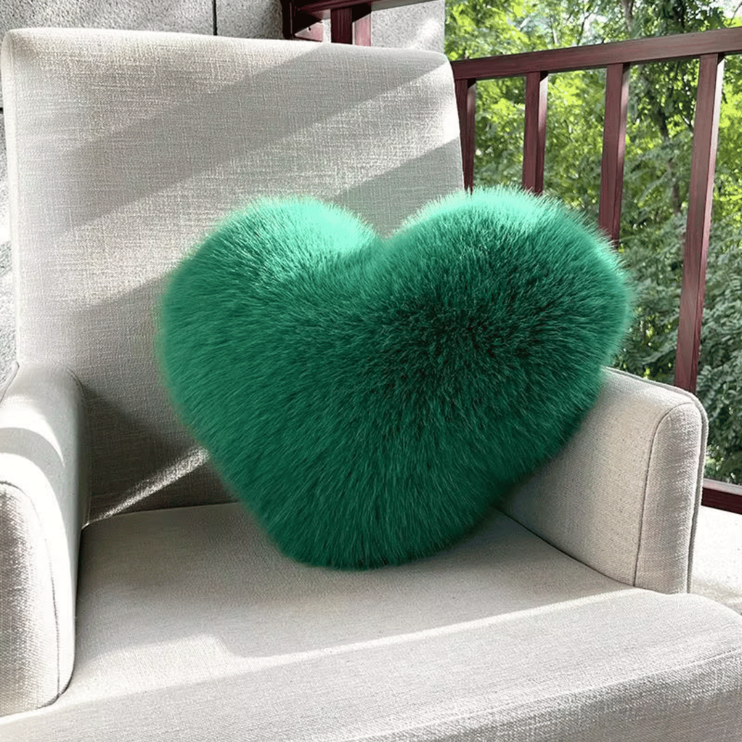 Heart-Shaped Plush Throw Pillow