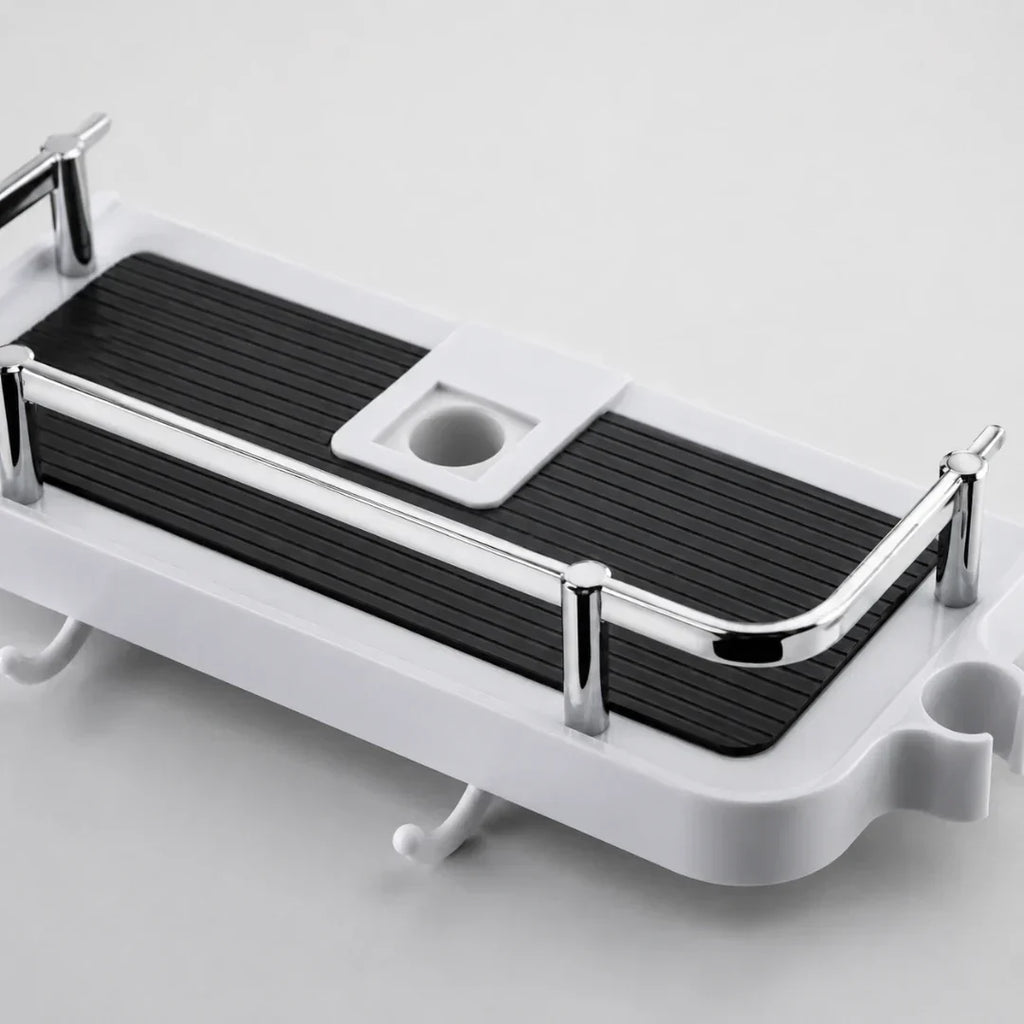 Adjustable No-Drill Tension Shower Shelf