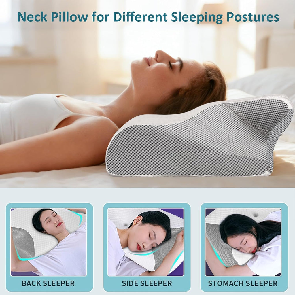 Butterfly-Shaped Contoured Memory Foam Pillow