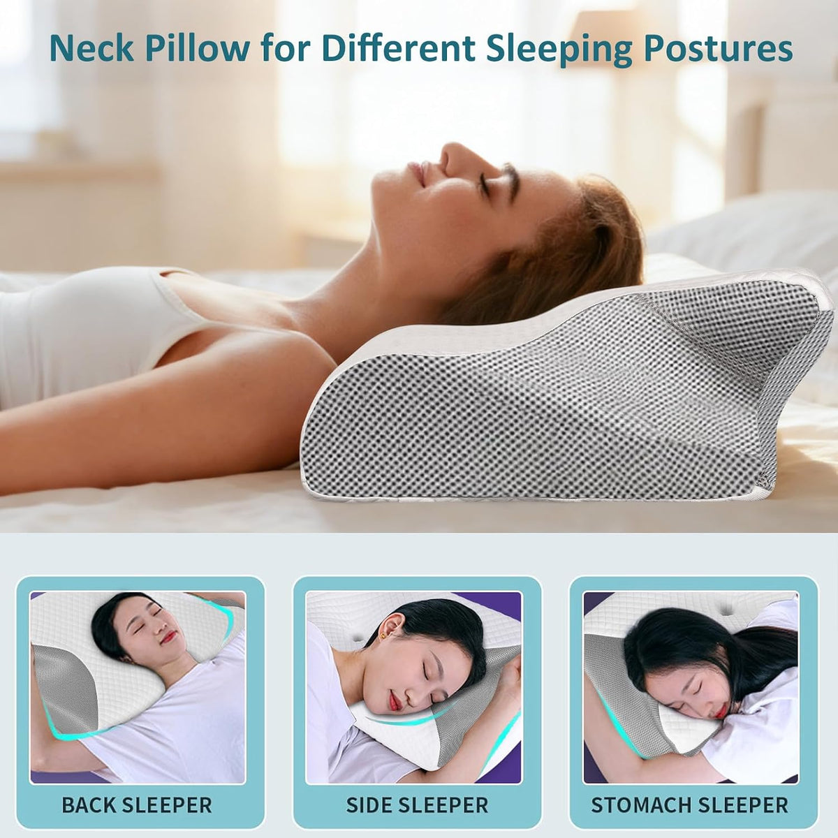 Butterfly-Shaped Contoured Memory Foam Pillow