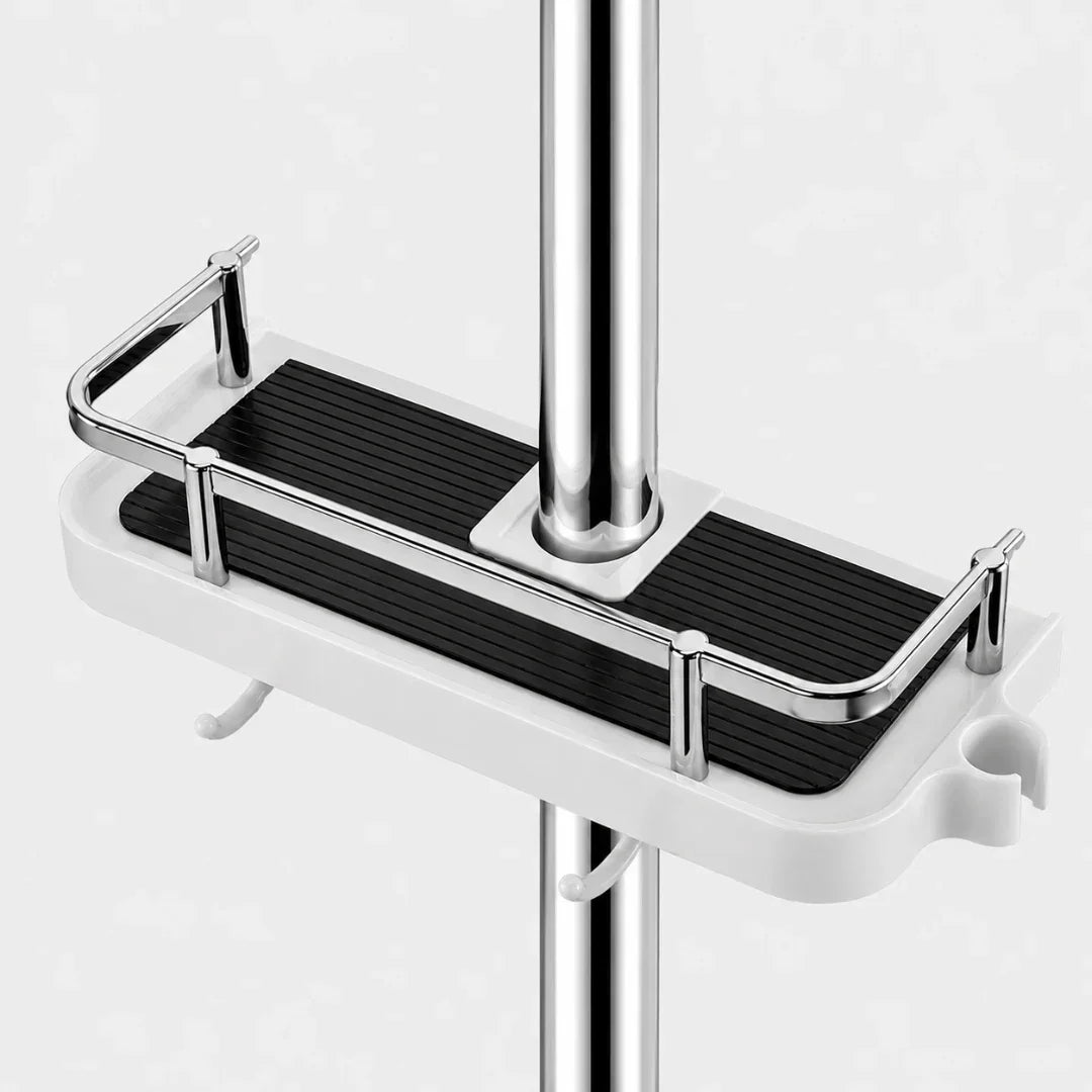 Adjustable No-Drill Tension Shower Shelf