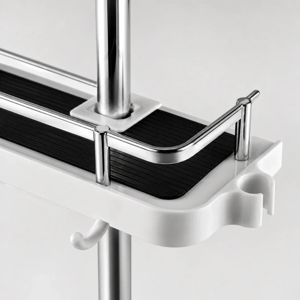 Adjustable No-Drill Tension Shower Shelf