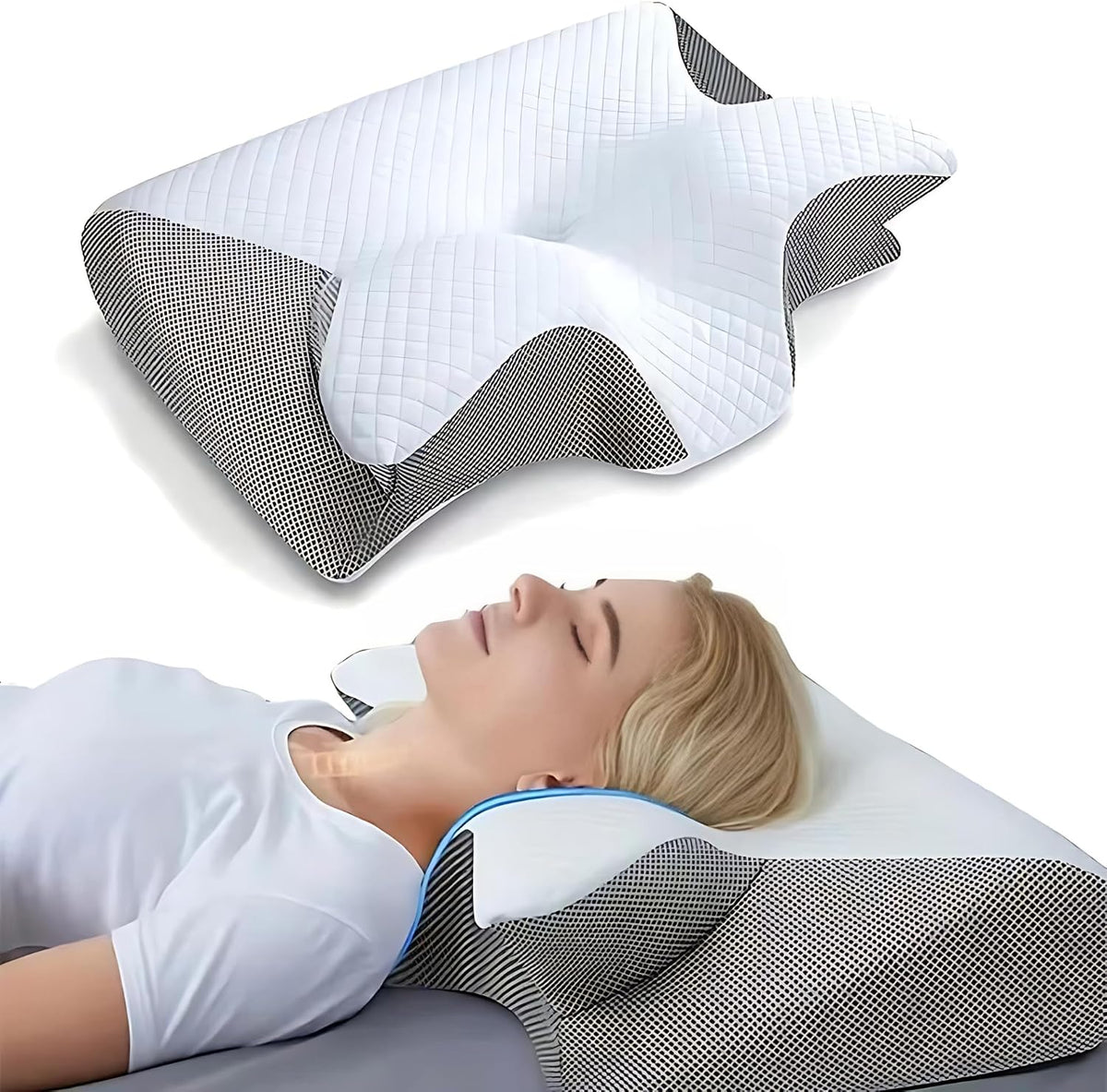 Butterfly-Shaped Contoured Memory Foam Pillow