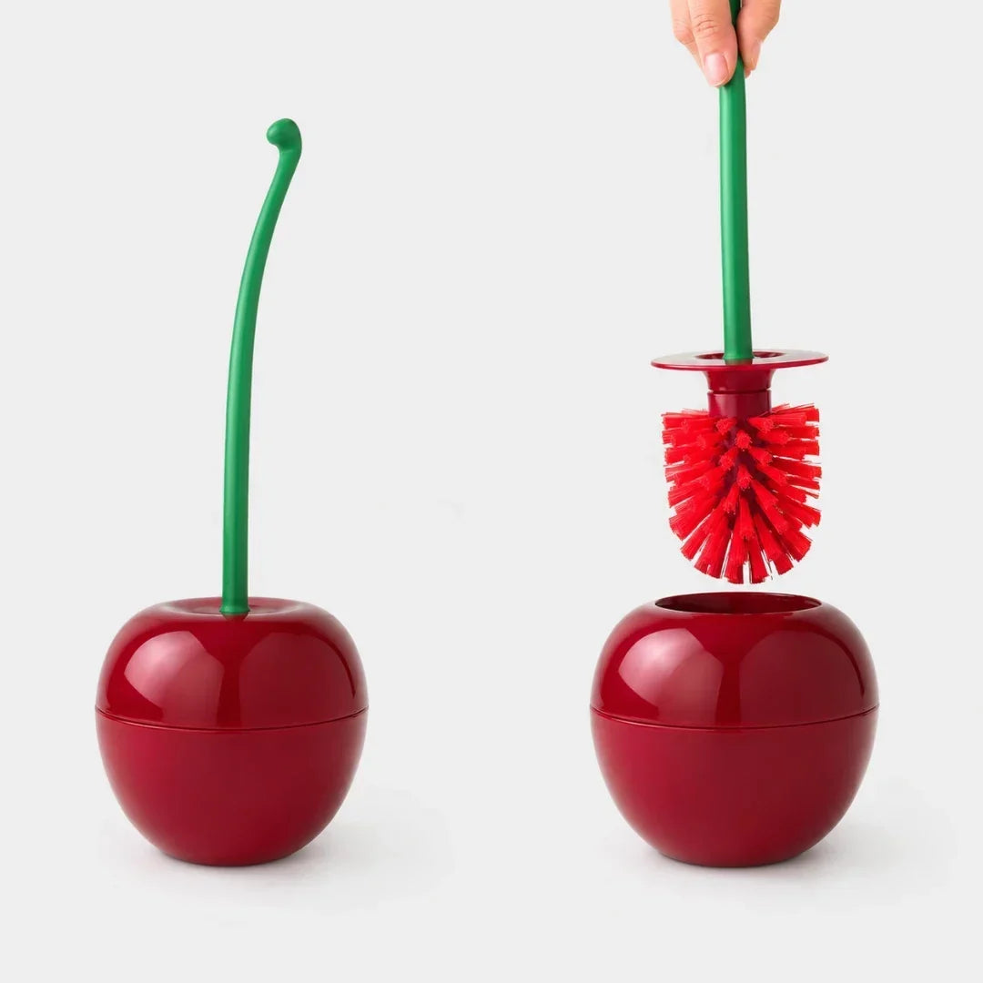 Cherry-Shaped Toilet Brush and Holder in Three Colors