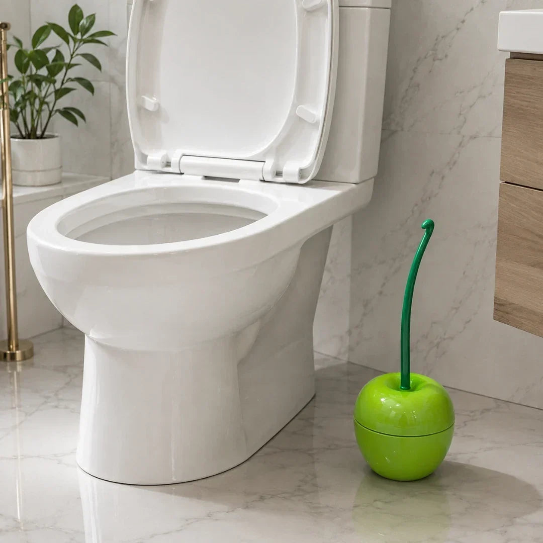 Cherry-Shaped Toilet Brush and Holder in Three Colors