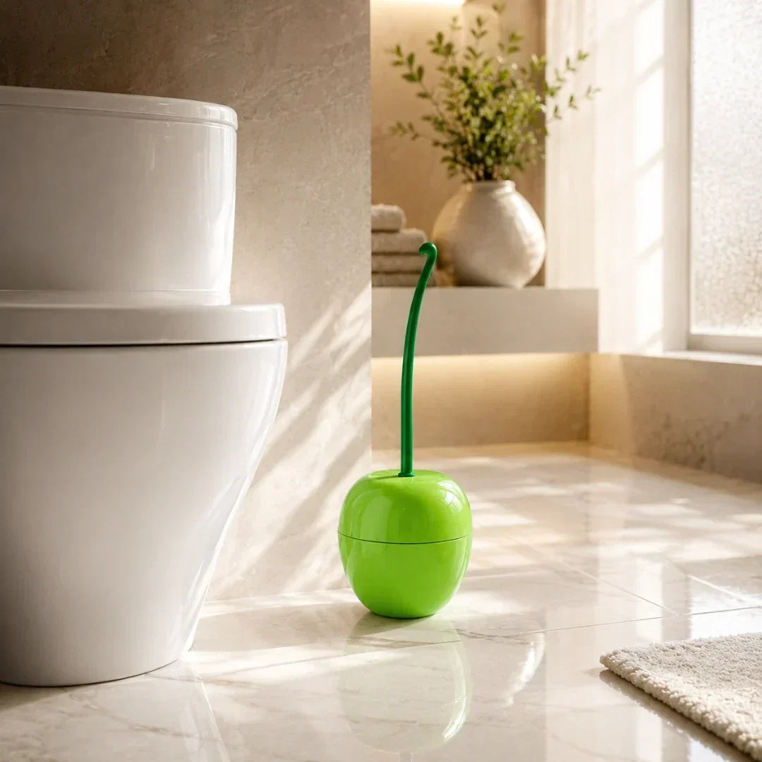 Cherry-Shaped Toilet Brush and Holder in Three Colors