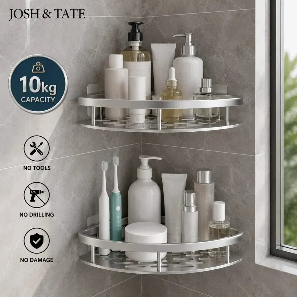No-Drill Adhesive Corner Shower Caddy