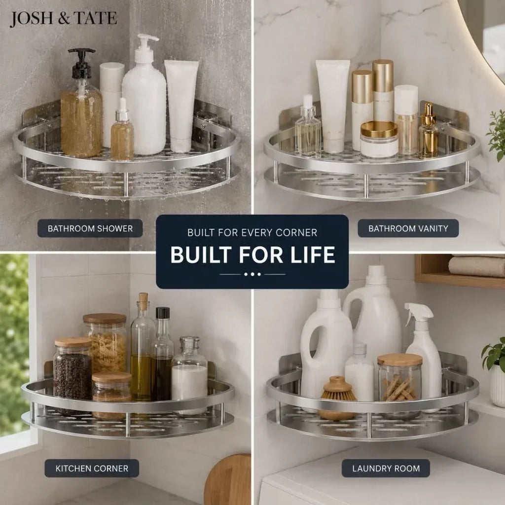 No-Drill Adhesive Corner Shower Caddy