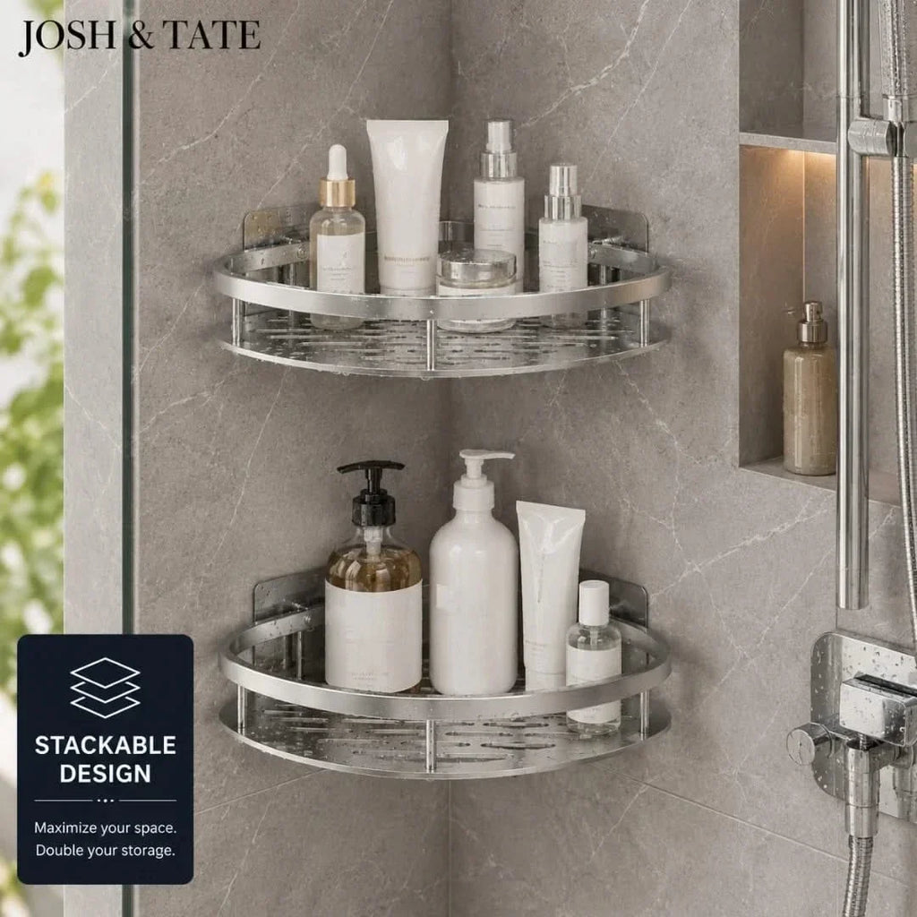 No-Drill Adhesive Corner Shower Caddy