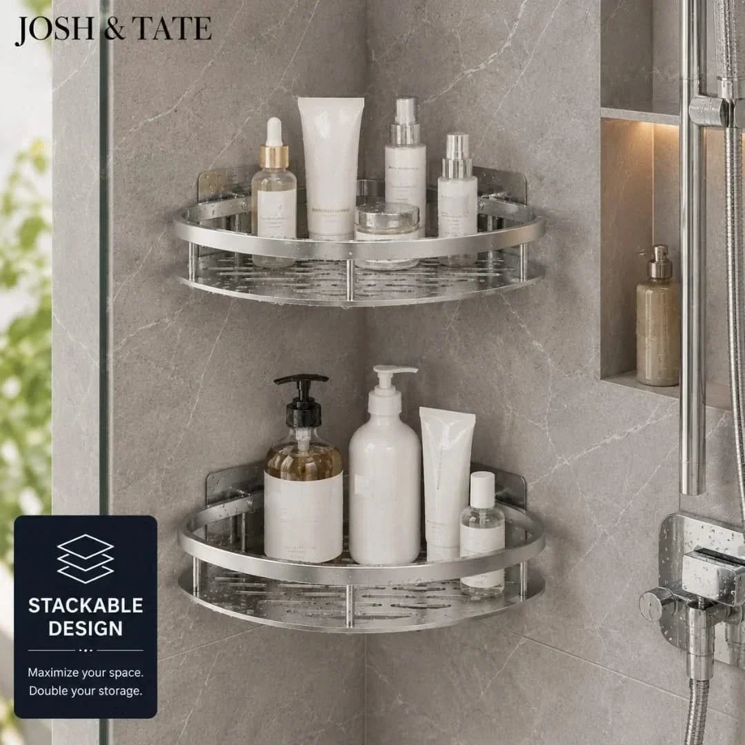 No-Drill Adhesive Corner Shower Caddy