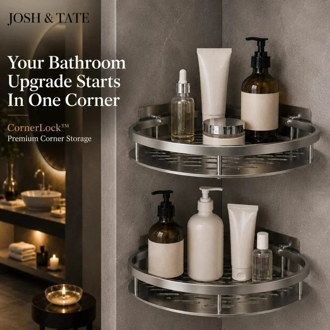 No-Drill Adhesive Corner Shower Caddy