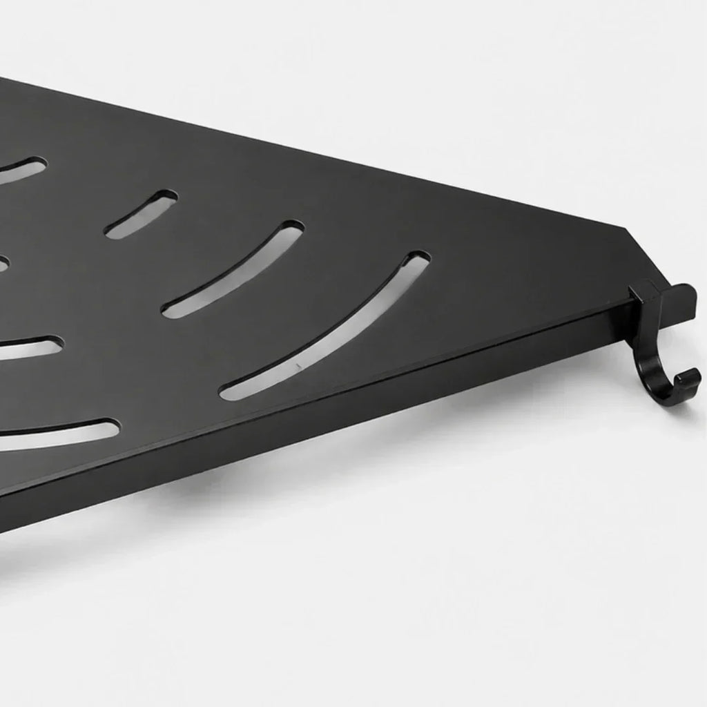Black Wall-Mounted Corner Bathroom Shelf