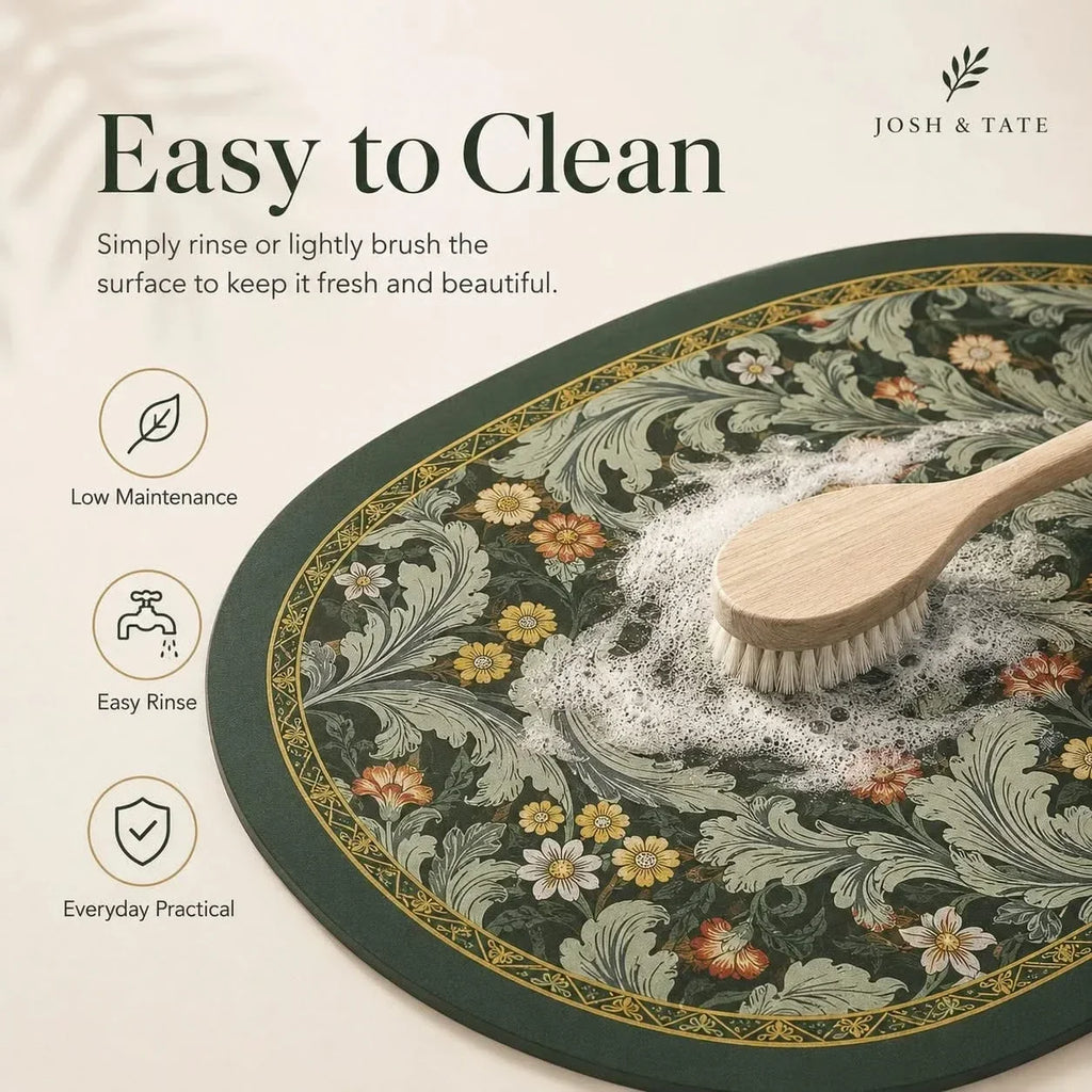 Fast-Drying Diatomite Stone Bath Mat in Two Sizes