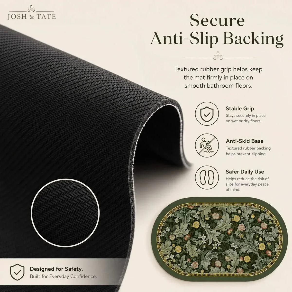 Fast-Drying Diatomite Stone Bath Mat in Two Sizes