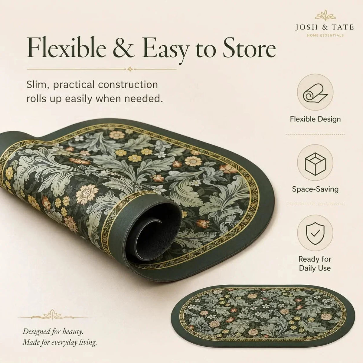Fast-Drying Diatomite Stone Bath Mat in Two Sizes