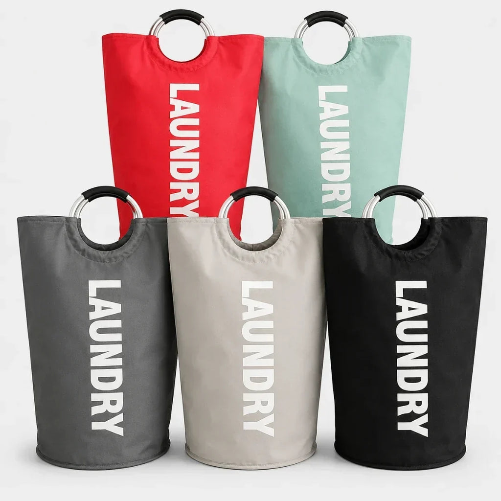 Collapsible Ring-Handle Laundry Bag, 61 × 38 cm