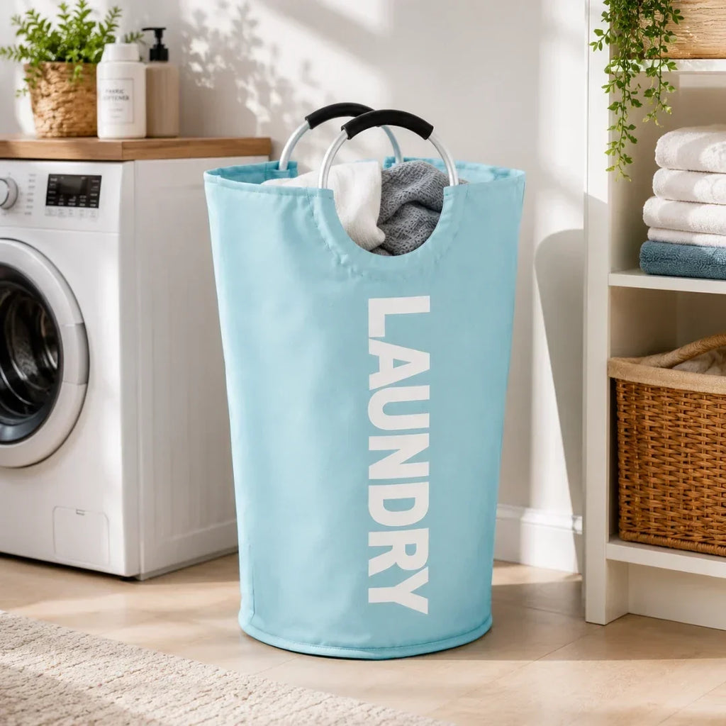 Collapsible Ring-Handle Laundry Bag, 61 × 38 cm