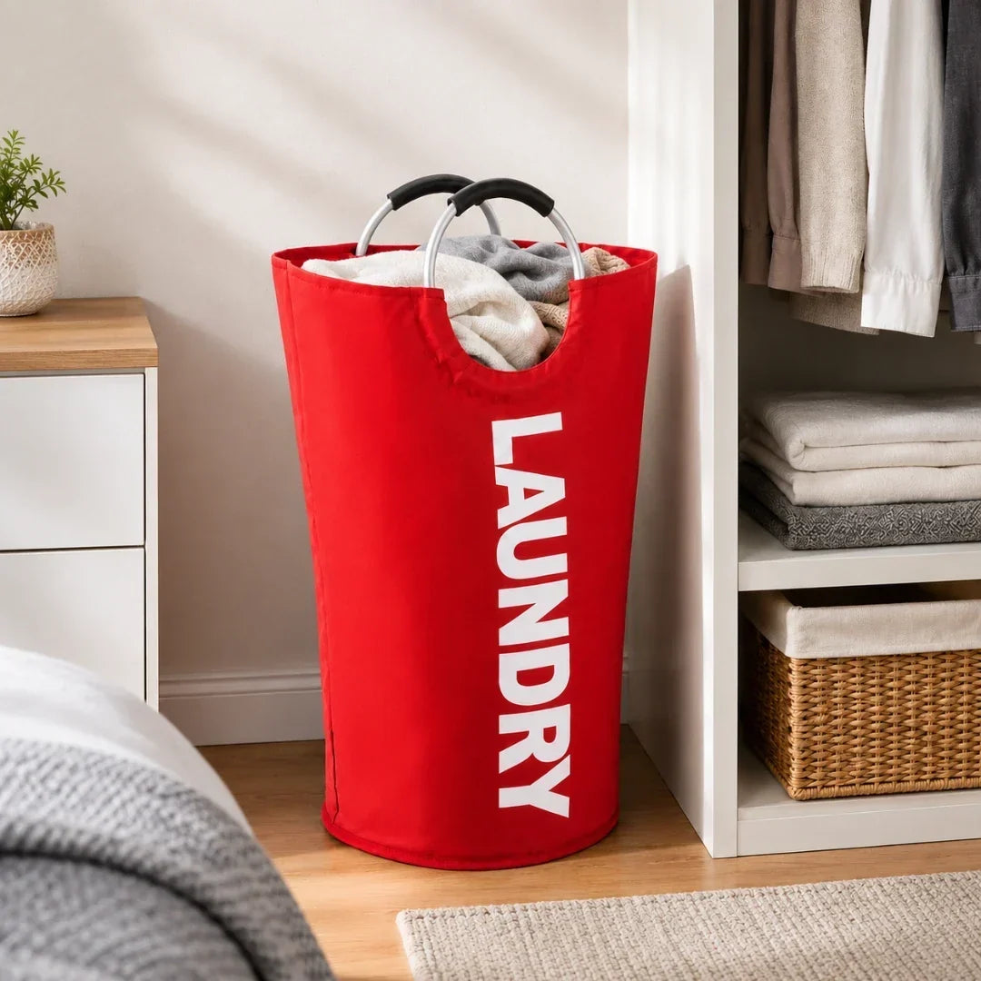 Collapsible Ring-Handle Laundry Bag, 61 × 38 cm
