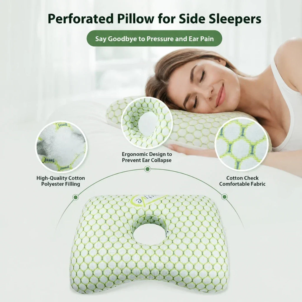 Side-Sleeper Ear Pillow with Central Hollow