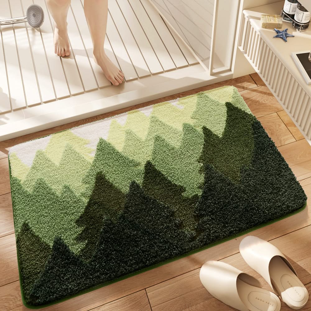 Patterned Plush Bath Mat in Five Designs