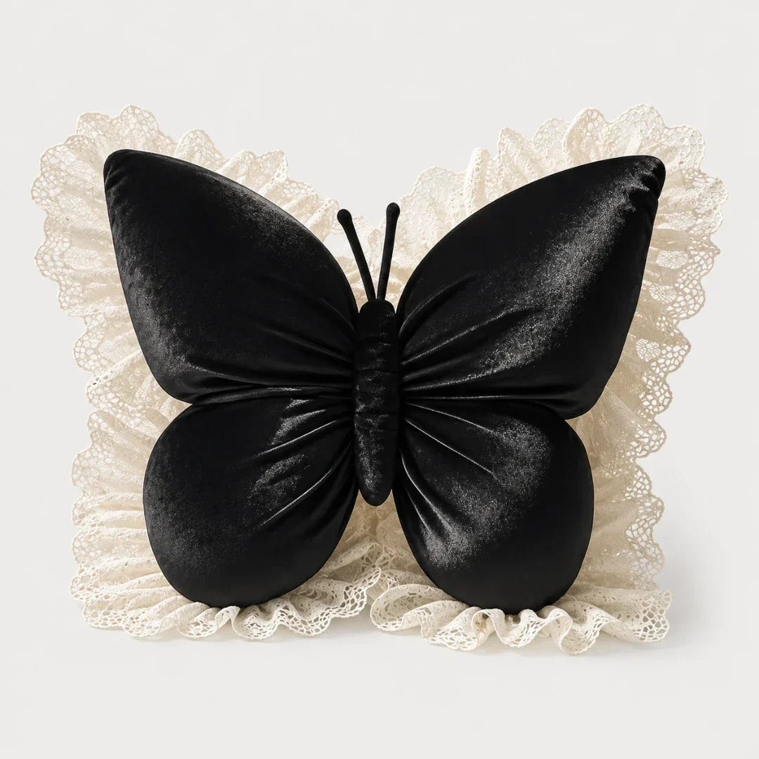 Butterfly Lace Cushion with Removable Cover