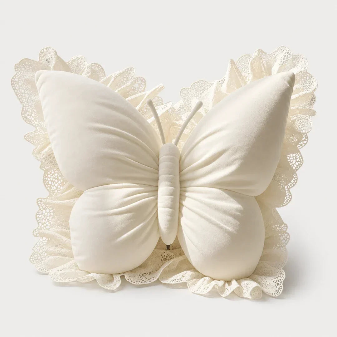 Butterfly Lace Decorative Throw Pillow