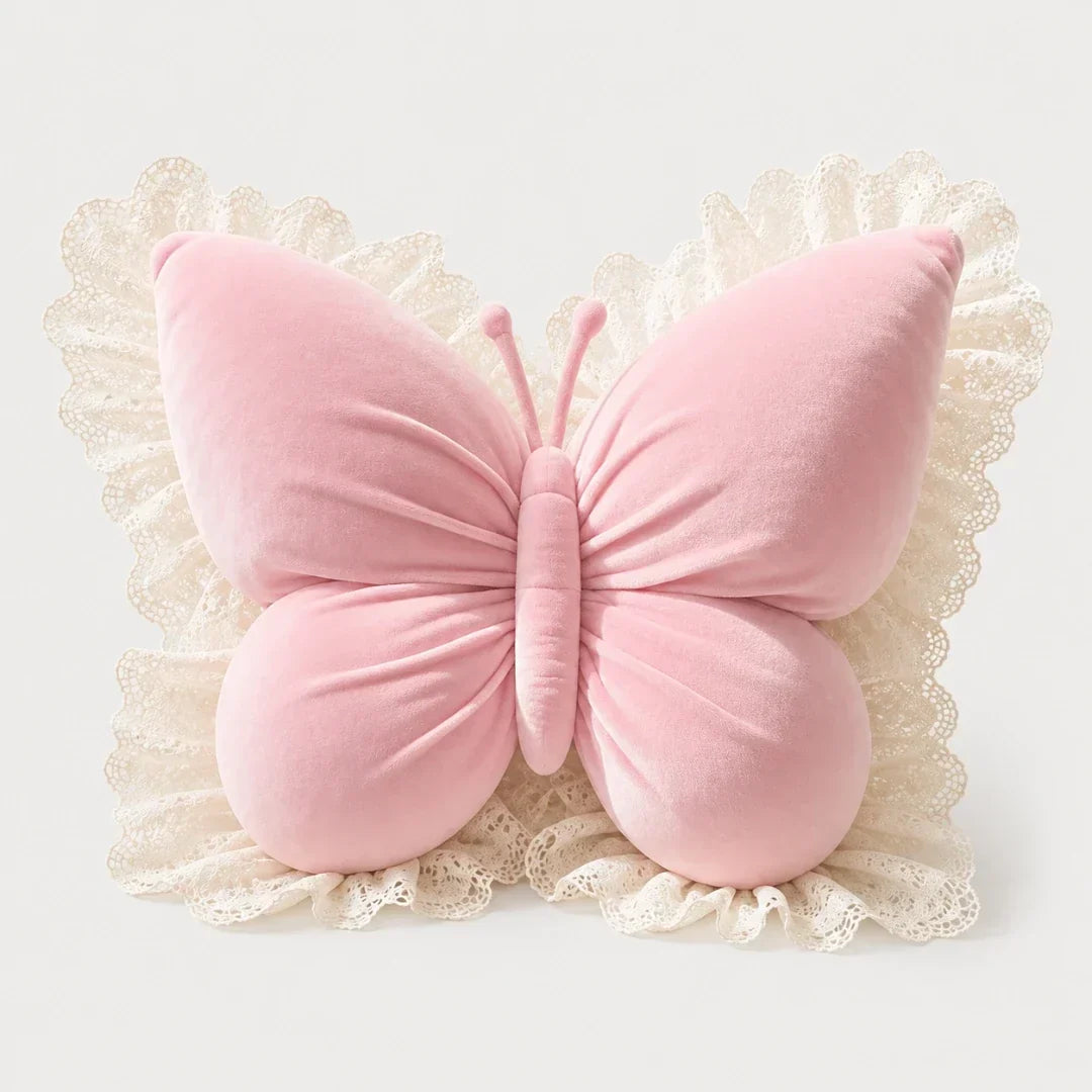 Butterfly Lace Decorative Throw Pillow