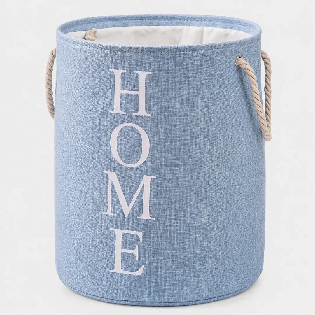 Foldable Woven Linen-Look Laundry Hamper
