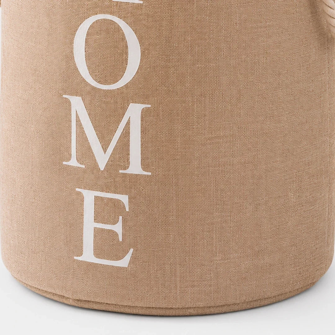 Foldable Woven Linen-Look Laundry Hamper