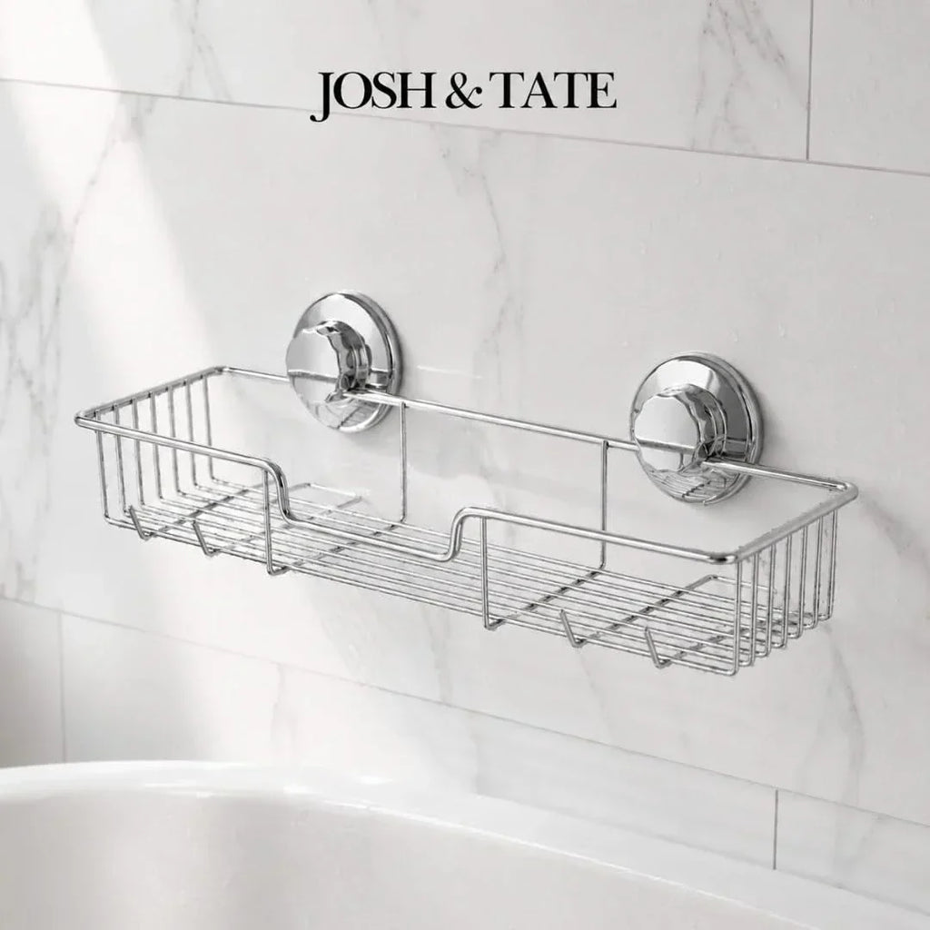 No-Drill Twist-Lock Wire Shower Caddy