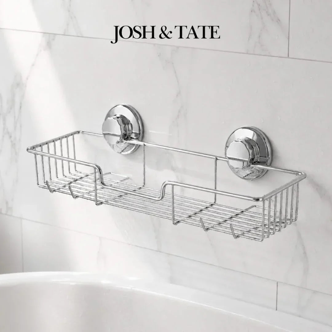 No-Drill Twist-Lock Wire Shower Caddy
