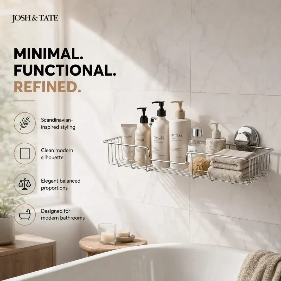 No-Drill Twist-Lock Wire Shower Caddy