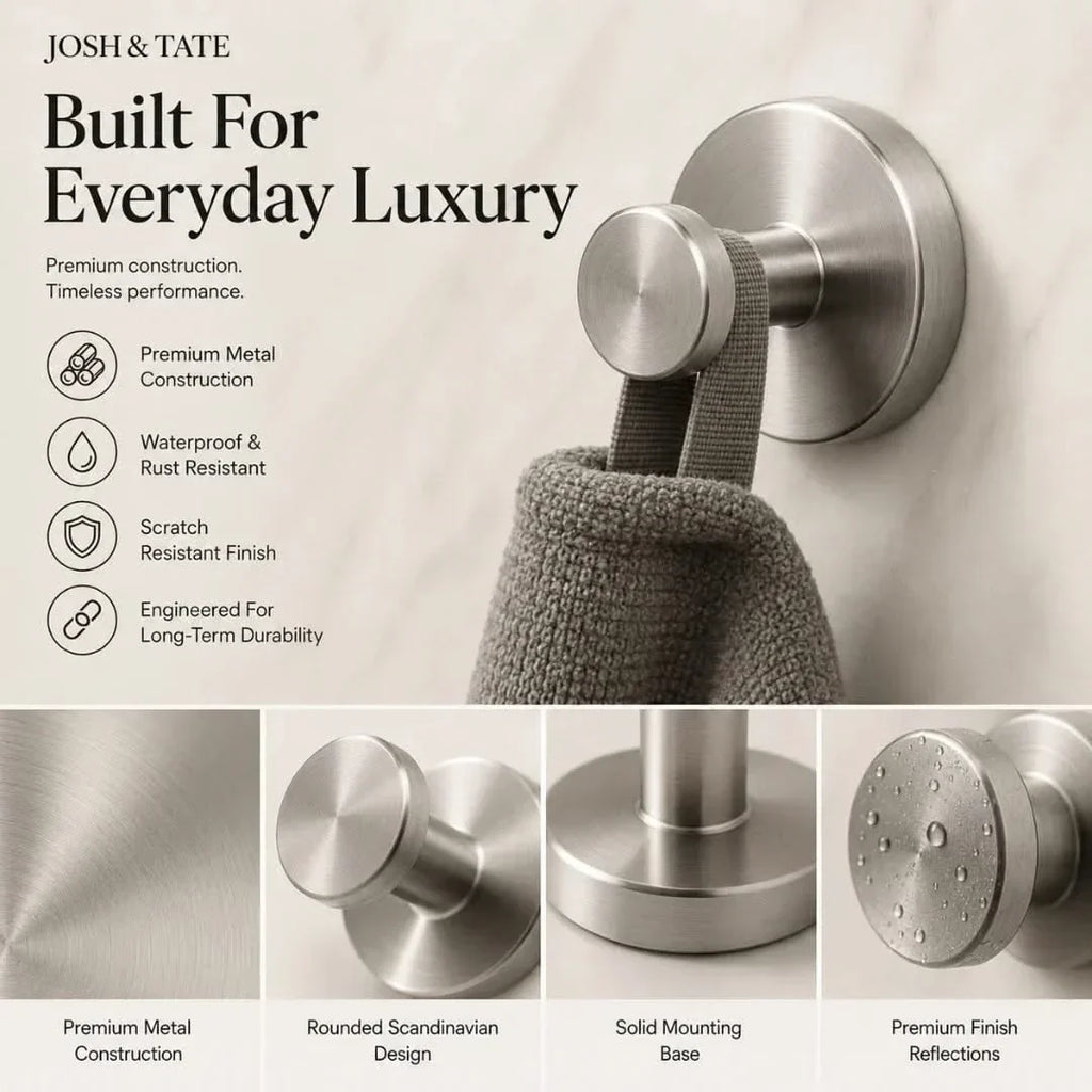 Minimal Adhesive Wall Hooks in Four Finishes