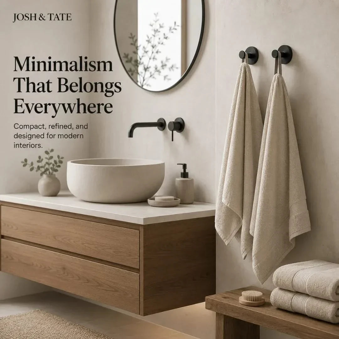 Minimal Adhesive Wall Hooks in Four Finishes