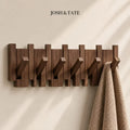 Solid Wood Wall Peg Rail with 6 or 8 Hooks