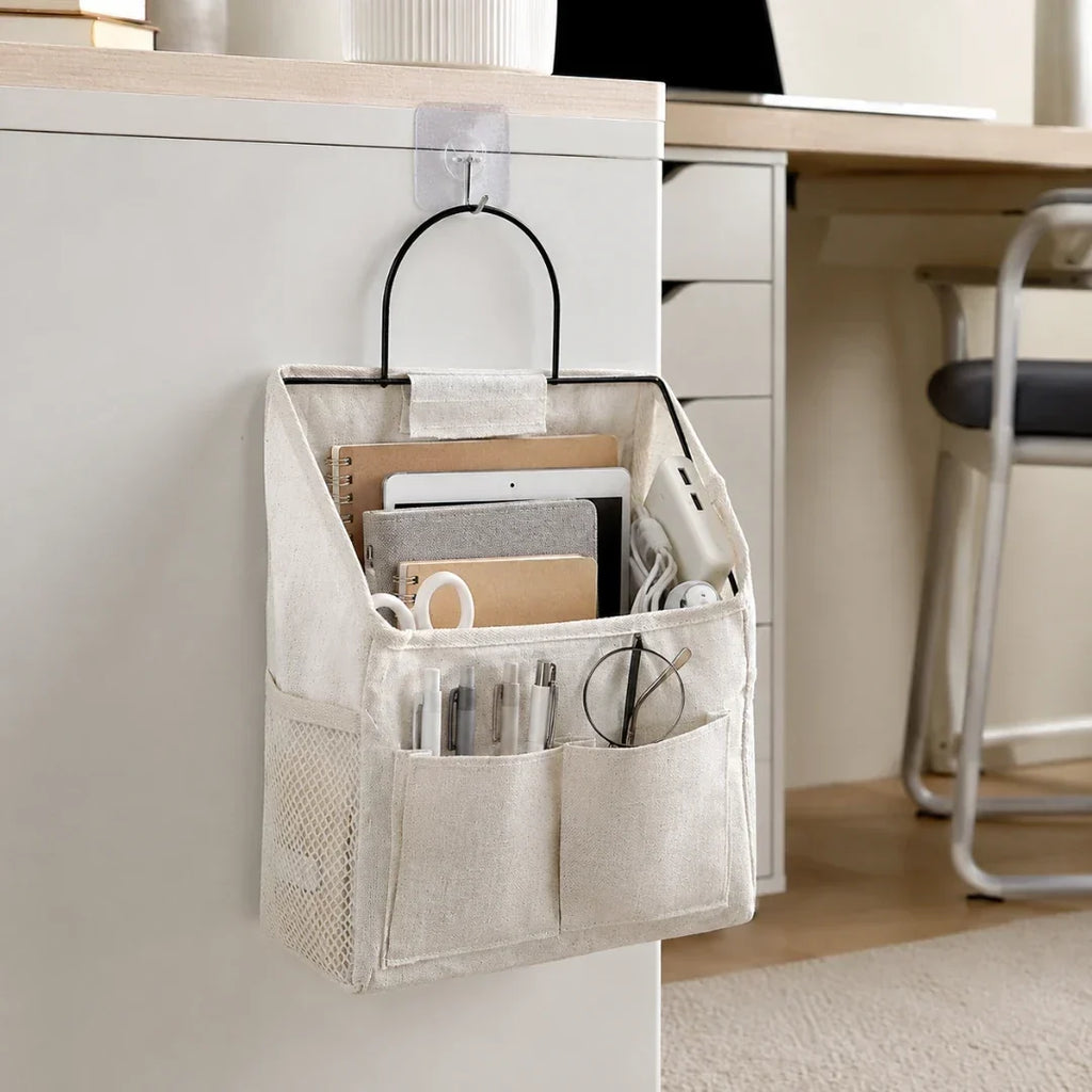 Hanging Bedside Organizer with Three Pockets