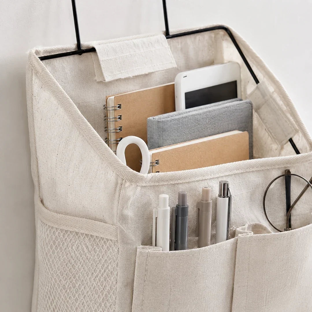Hanging Bedside Organizer with Three Pockets