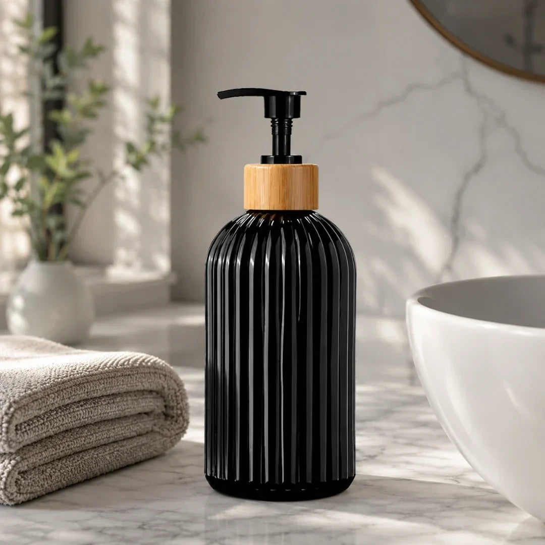 Fluted Glass Soap Dispenser, 500 mL