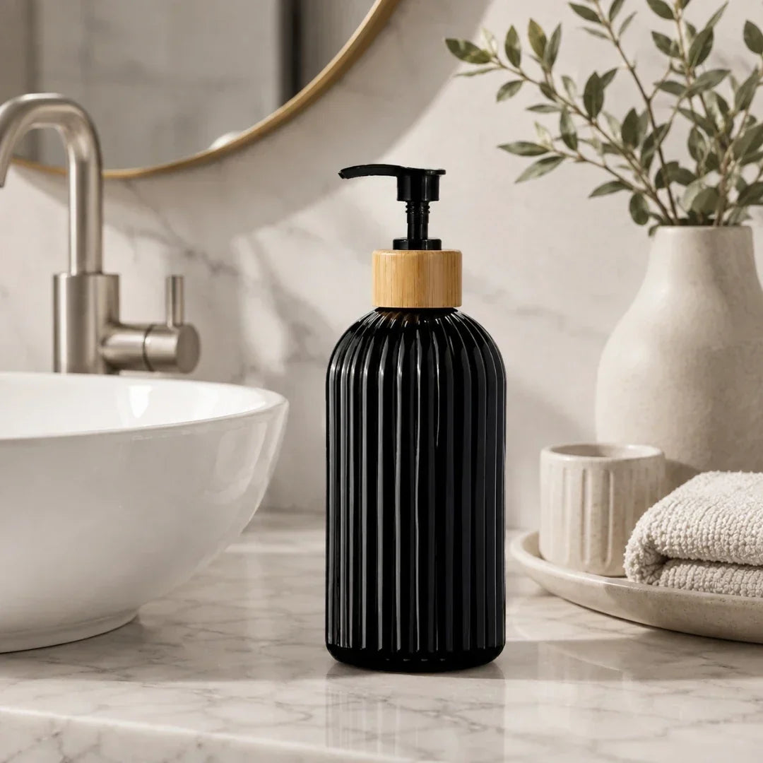 Fluted Glass Soap Dispenser, 500 mL