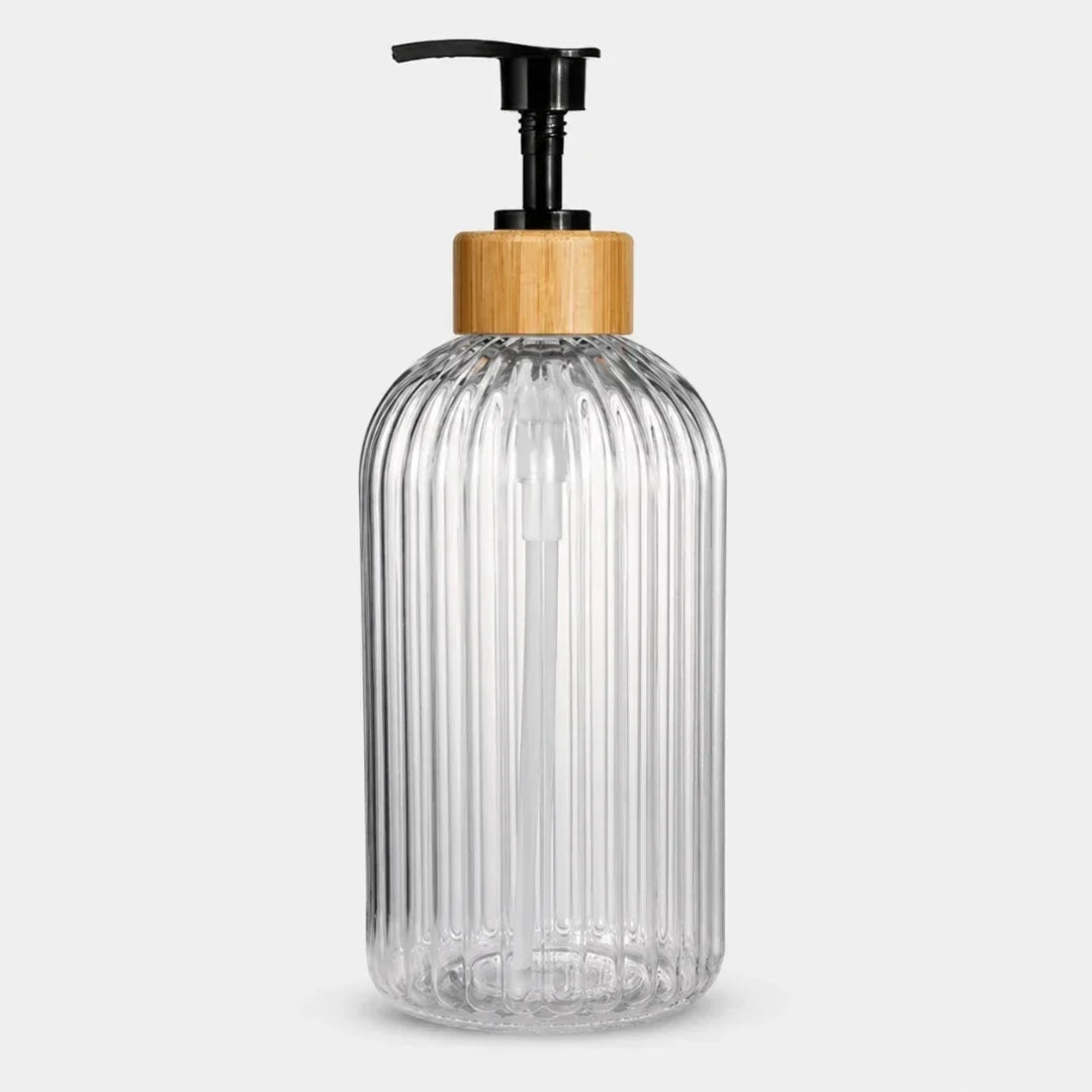 Fluted Glass Soap Dispenser, 500 mL
