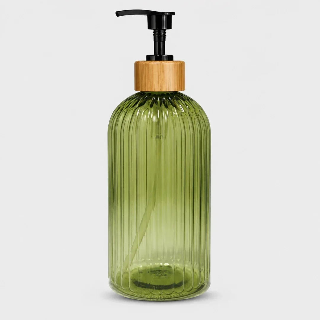 Fluted Glass Soap Dispenser, 500 mL