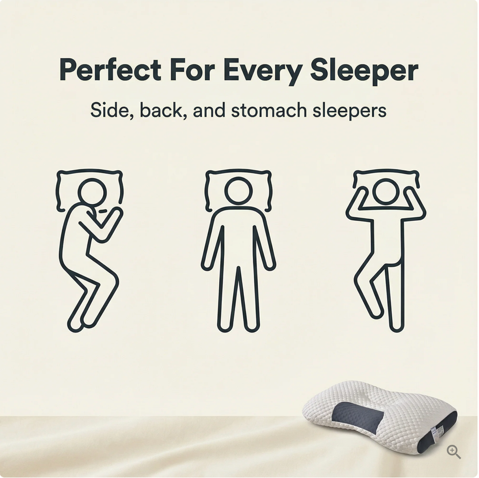 Two-Height Contoured Memory Foam Pillow