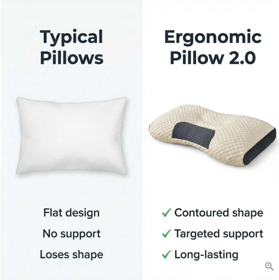 Two-Height Contoured Memory Foam Pillow