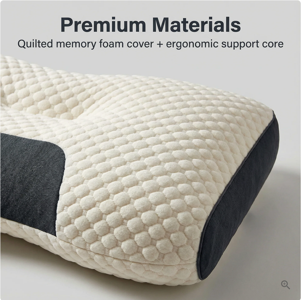 Two-Height Contoured Memory Foam Pillow