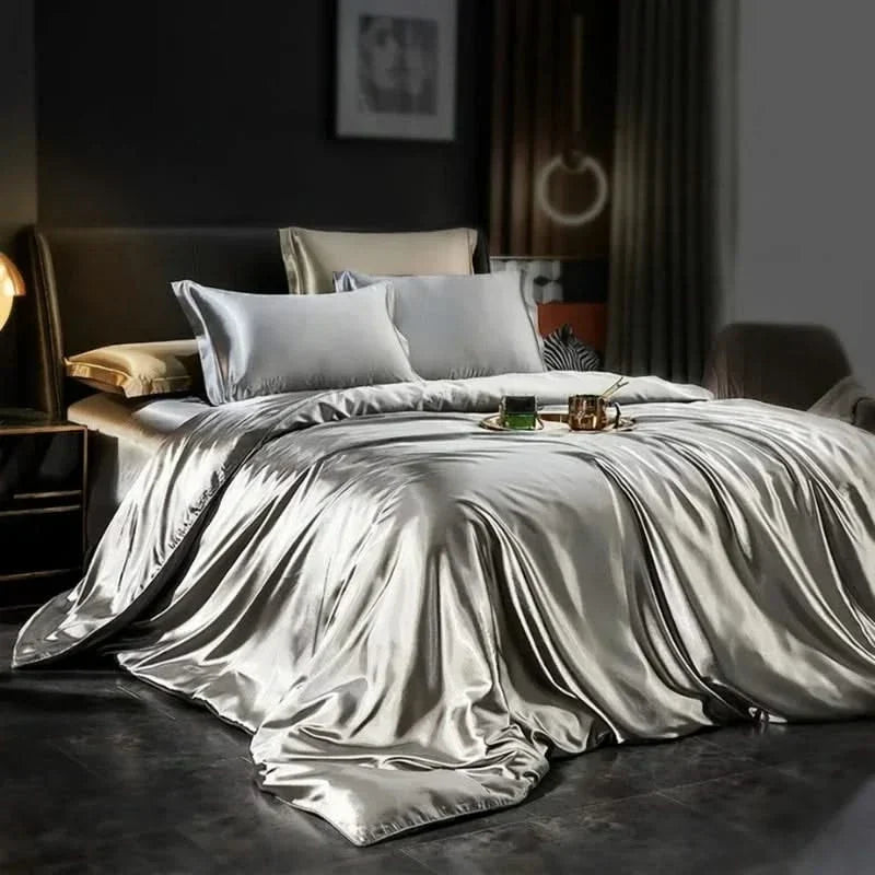 Silky Bedding Set or Duvet Cover in Four Colors