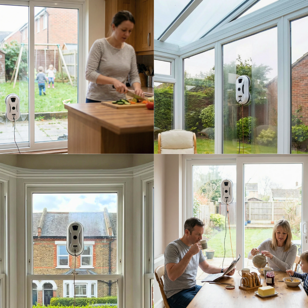 Automatic Window-Cleaning Robot with Safety Cable