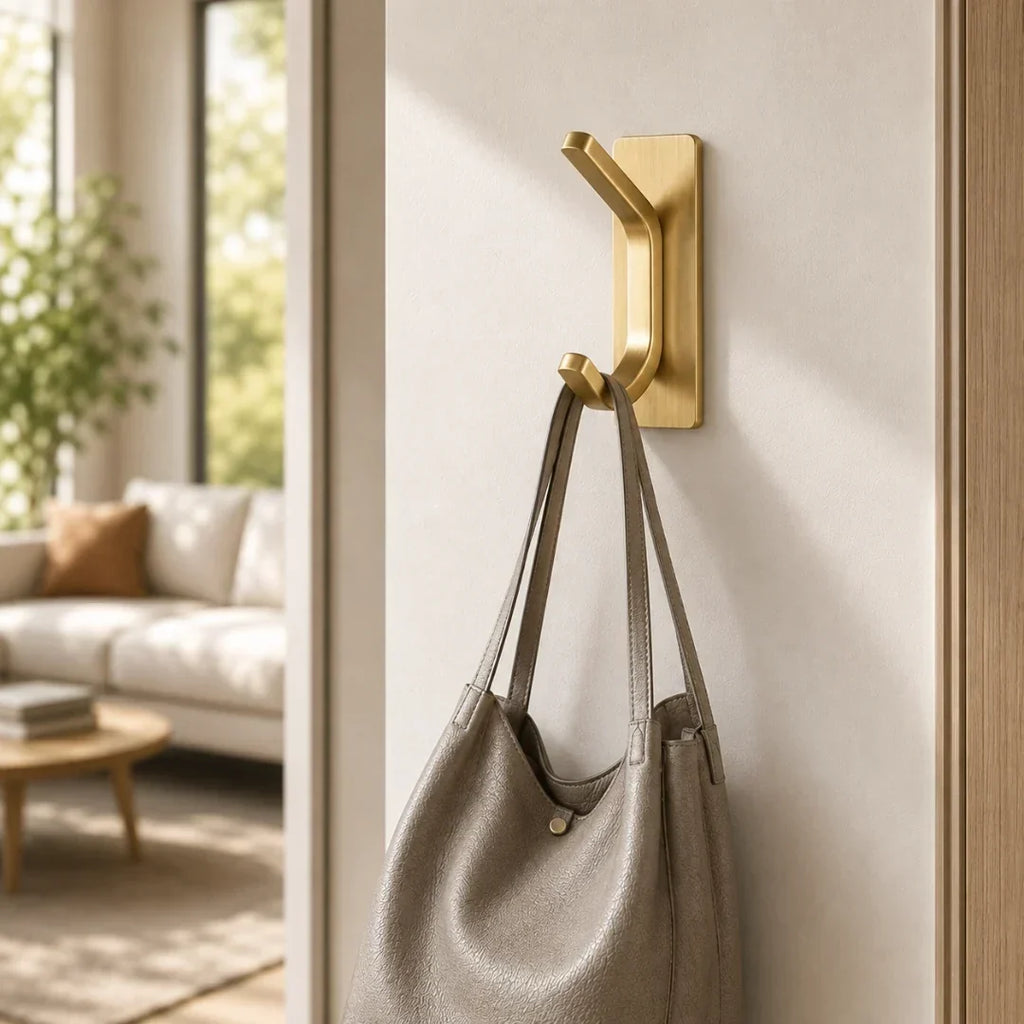 Minimalist Solid Steel Wall Hook in Three Finishes