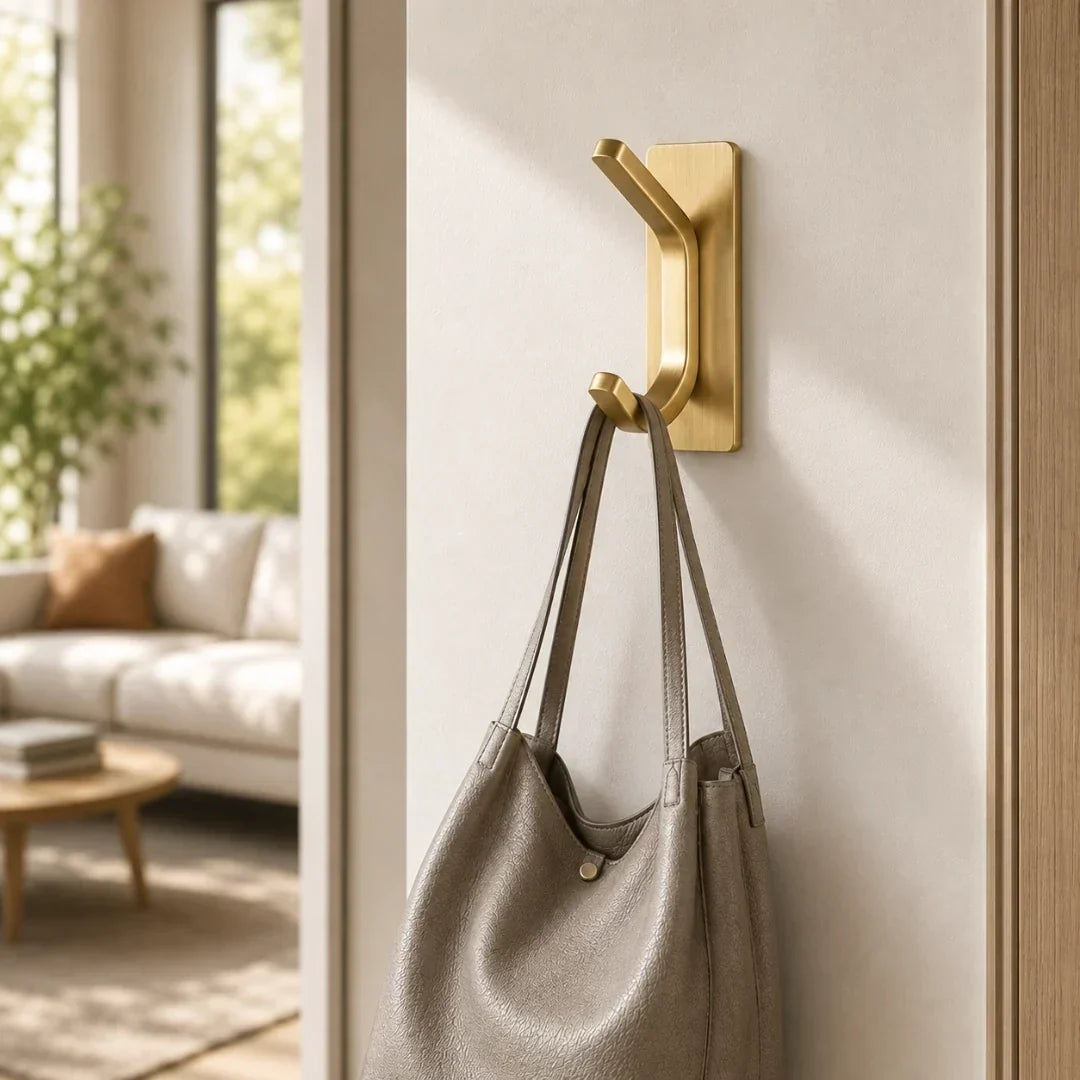 Minimalist Solid Steel Wall Hook in Three Finishes